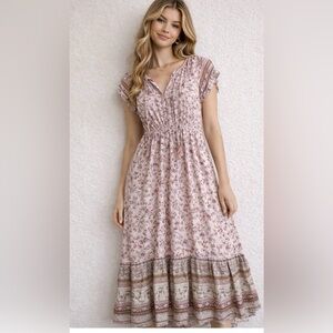 Lovestitch Pink Floral High Low Dress